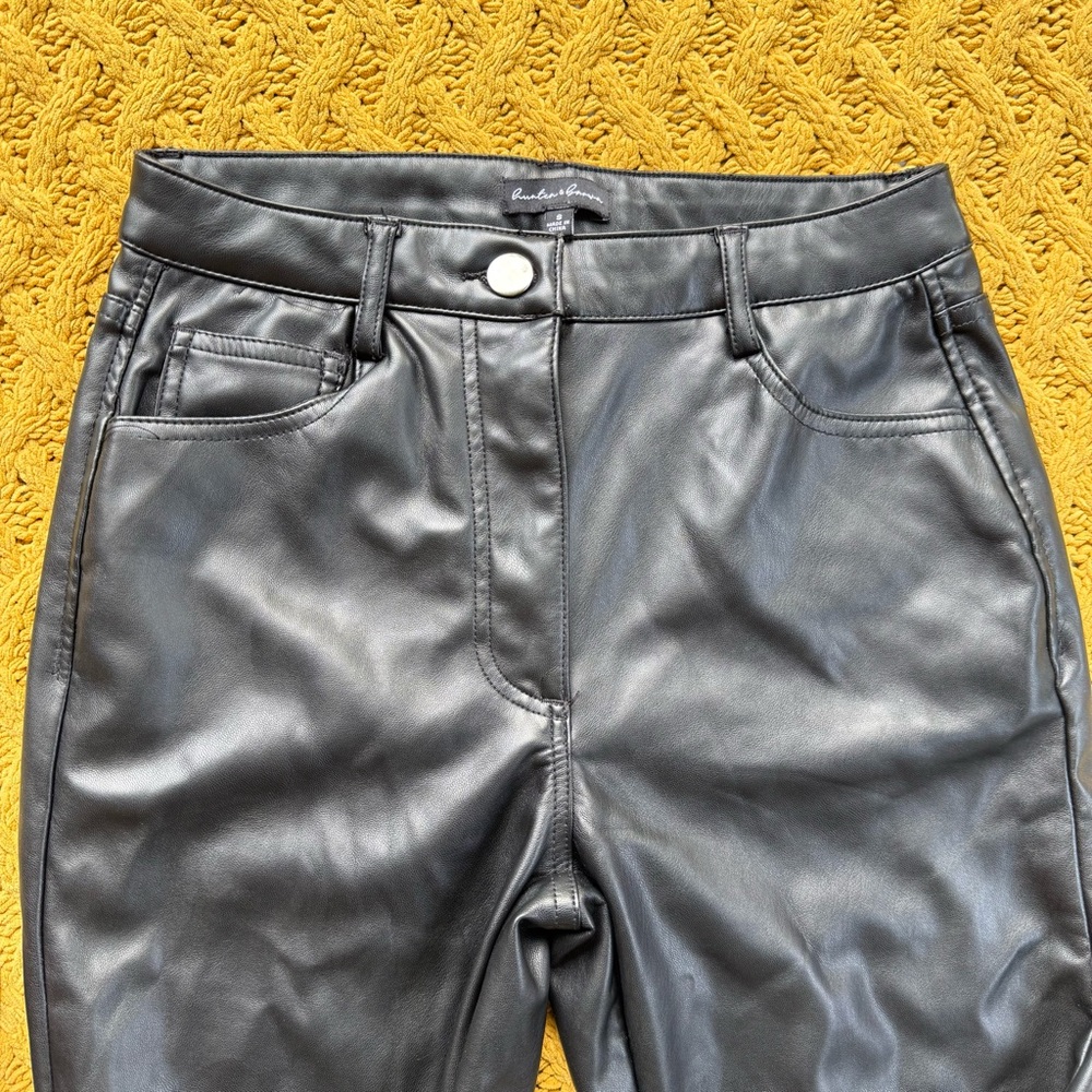 Hunter & Brown Women's Faux Leather Tapered Skinny Pants Black Size S Small